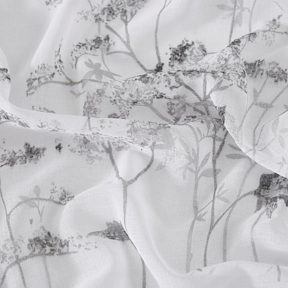 WARM HOME DESIGNS Vintage Printed Floral Boho Silver Patio Curtains for Living Room. KAT Silver Patio 84