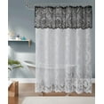 thumbnail image 1 of WARM HOME DESIGNS 84 Inch White Gothic Vintage Shower Curtain with Black Valance. SH White-Black 84, 1 of 5