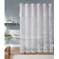 thumbnail image 1 of 84 Inch White Gothic Vintage Shower Curtain with Matching Valance. SH White 84, 1 of 4