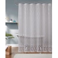 thumbnail image 1 of WARM HOME DESIGNS White Modern Shower Curtain 84 Inches Long. GSH Black 84, 1 of 3