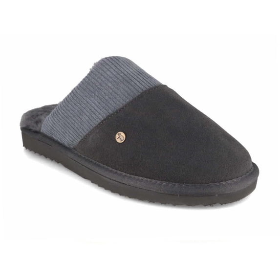 WARMBAT Men Sheepskin Slippers 'Perth', dk grey