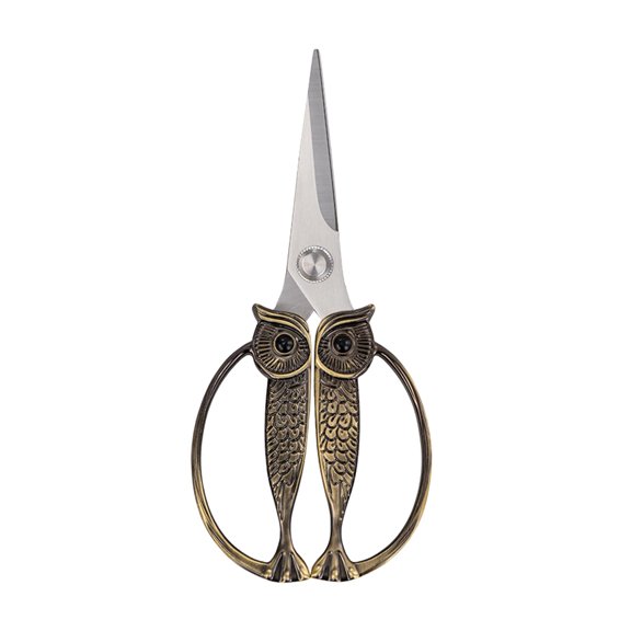 WARMHEART Owl Kitchen Scissors All Purpose, Stainless Steel Heavy Duty Sharp Shears for Meat, Chicken, Fish, Poultry, Herb, Bread (Bronze, Medium)