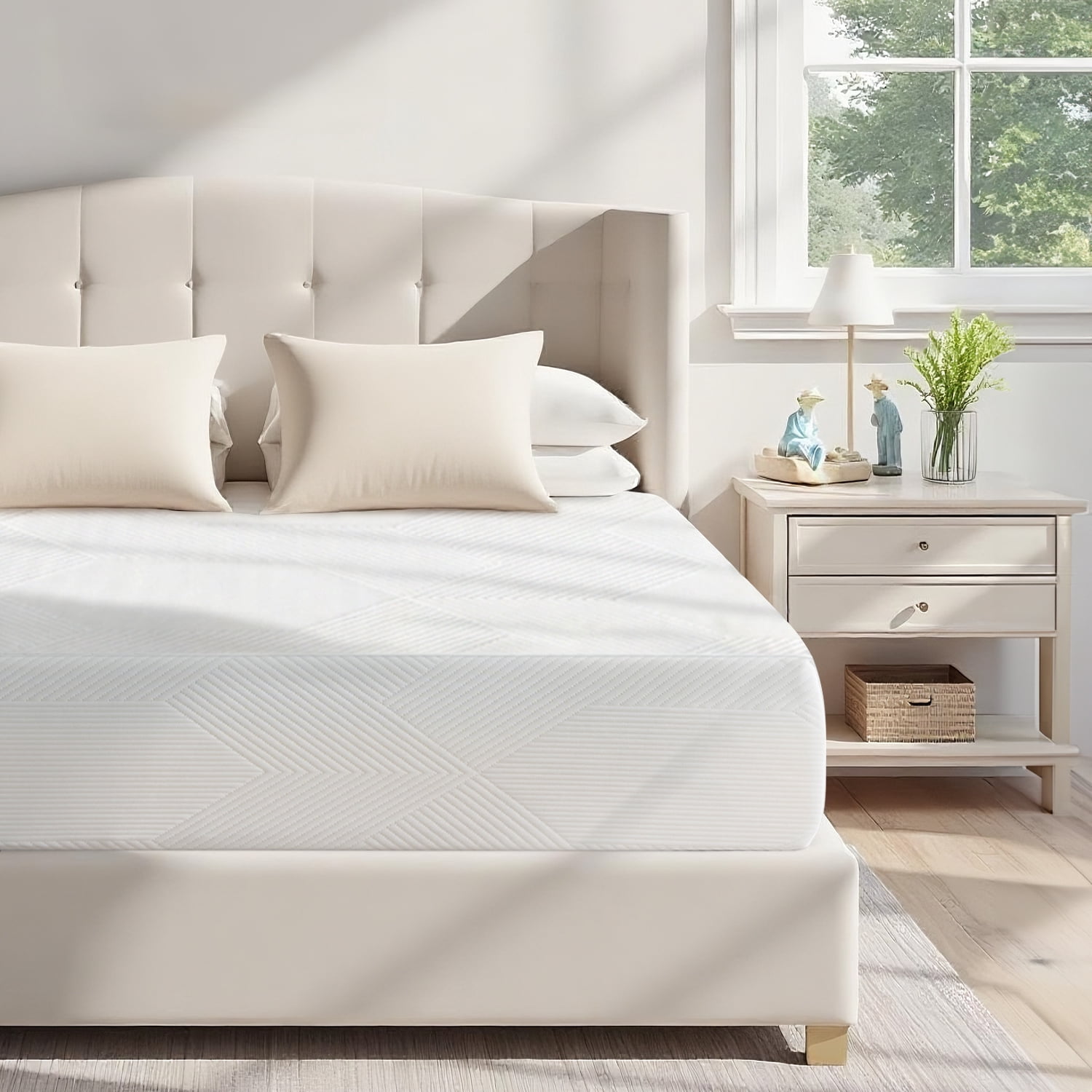 WARMKISS 8 Inch Queen Cooling Gel Memory Foam Mattress CertiPUR US Certified Fiberglass Free Pressure Relief Bed in a Box