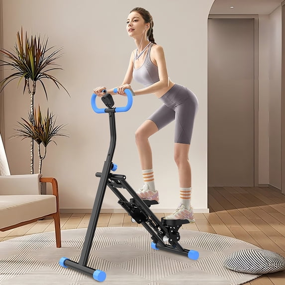 WARMMUSE Stair Stepper for Home, Foldable Vertical Steppers for Exercise at Home, Adjustable Handlebar & LCD Monitor for Cardio, Strength, and Weight Loss