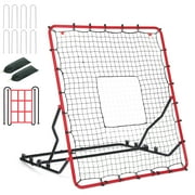 WARMOUNTS 4.5x4FT Baseball Rebound Net with 4 Adjustable Angles & Target Zones w/ Sandbags for Solo/Team Training