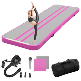 Zenova Gymnastics Tumble Track 16FT Inflatable Air Gymnastics Mat 4 inches Thickness Air Track. Green Walmart