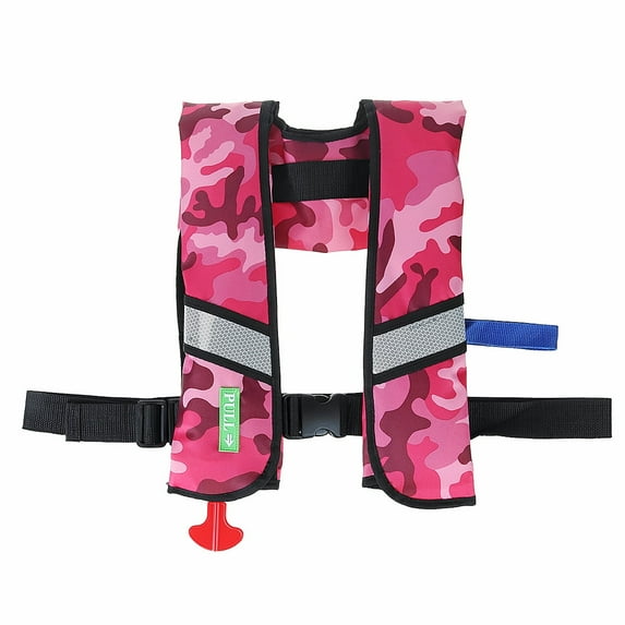 WARMOUNTS Automatic Inflatable Life Jacket w/ 2 Reflectors & Whistle, Adult PFD Survival Buoyancy Vest for Boating Fishing Sailing Kayaking for Men Women Max Waist Size: 50''