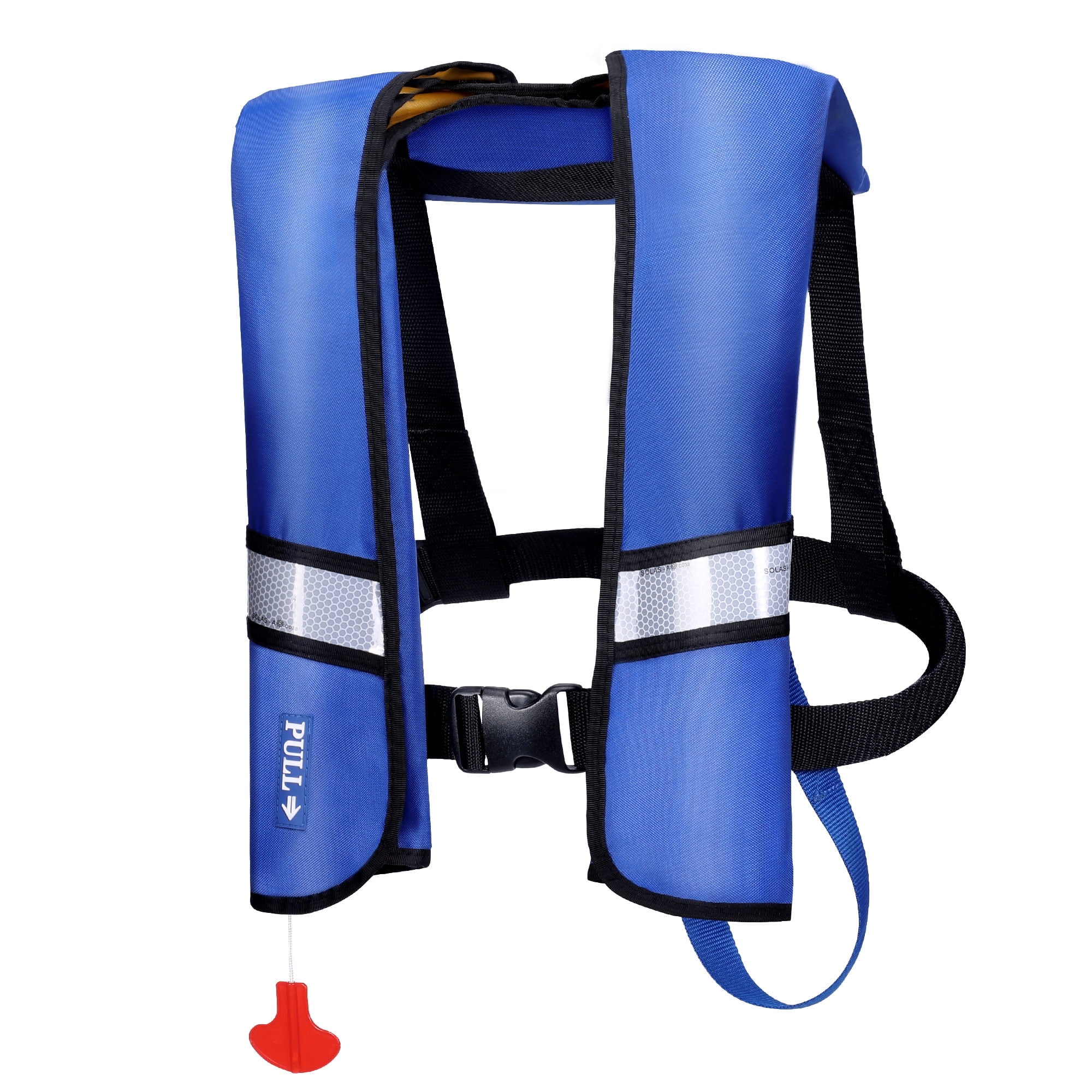 WARMOUNTS Automatic Inflatable Life Jacket with 2 Reflectors Whistle Adult PFD Survival Buoyancy Vest for Boating Fishing Sailing Surfing