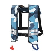 WARMOUNTS Automatic Inflatable Life Jacket w/ 5 Reflectors & Whistle, Adult PFD Survival Buoyancy Vest for Boating Fishing Sailing Kayaking for Men Women Max Waist Size: 50''