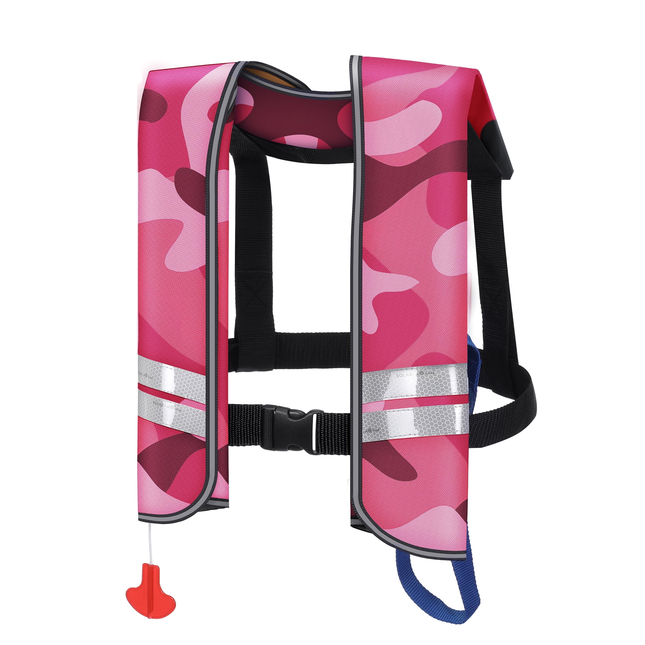 WARMOUNTS Automatic Inflatable Life Jacket w/ 5 Reflectors & Whistle, Adult PFD Survival Buoyancy Vest for Boating Fishing Sailing Kayaking for Men Women Max Waist Size: 50''