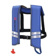 WARMOUNTS Automatic Inflatable Life Jacket w/ 5 Reflectors & Whistle, Adult PFD Survival Buoyancy Vest for Boating Fishing Sailing Kayaking for Men Women Max Waist Size: 50''