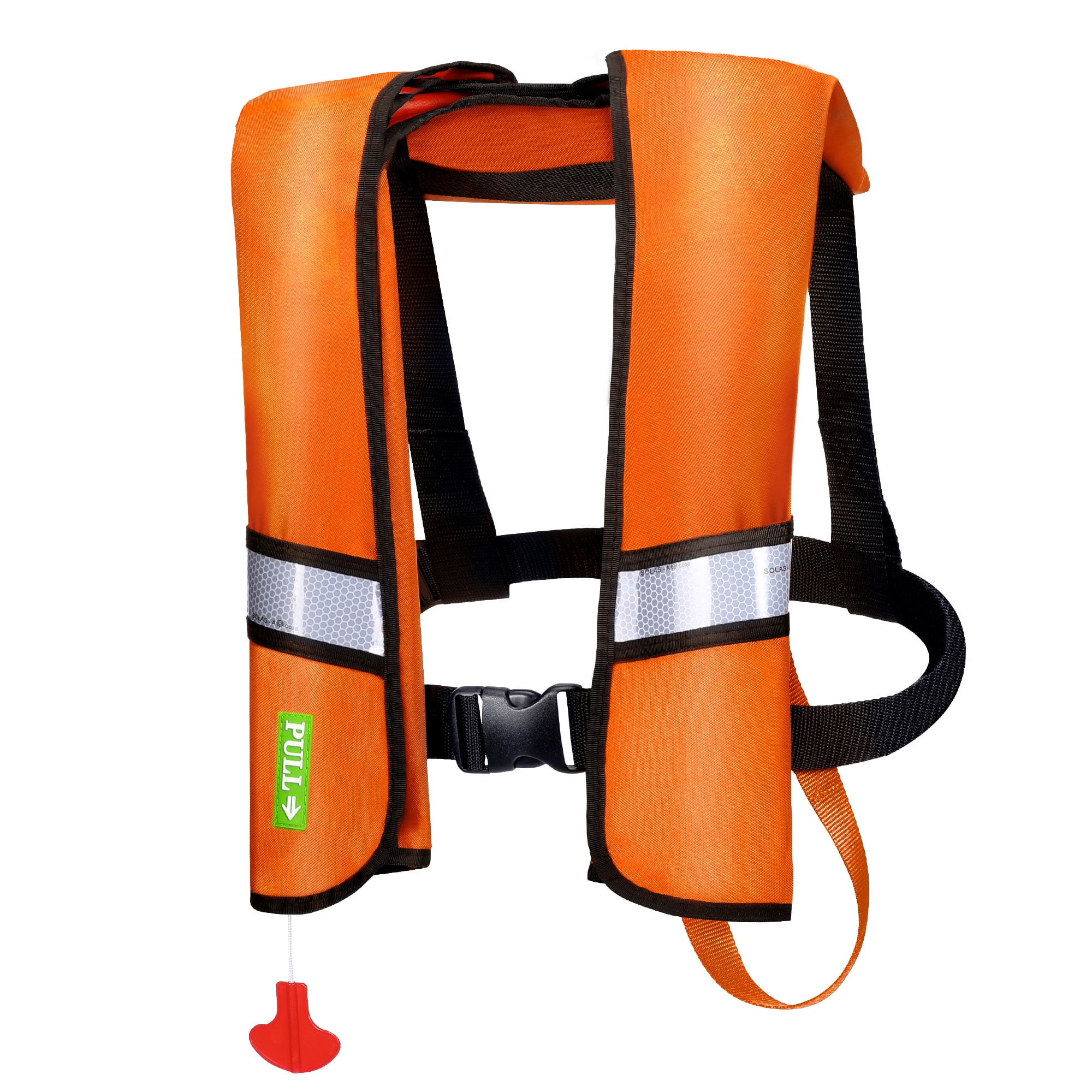 WARMOUNTS Automatic Inflatable Life Jacket with Reflectors & Whistle, Adult  PFD Survival Buoyancy Vest for Boating, Fishing, Sailing, Surfing, Kayaking  & Swimming ( Max Waist Size: 50'' ) 