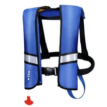 WARMOUNTS Automatic Inflatable Life Jacket with Reflectors & Whistle, Adult PFD Survival Buoyancy Vest for Boating, Fishing, Sailing, Surfing, Kayaking & Swimming ( Max Waist Size: 50'' )