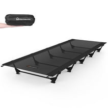WARMOUNTS Compact Camping Cots 5 Stabilizers 330 lbs, 60-Sec Set 28" Wide Folding Camping Cot w/ Carry Bag for Hiking Climbing Backpacking