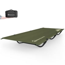 WARMOUNTS Compact Camping Cots Pro, 360° Grip Lock Patent Structure for 60-Sec Set, 30" Wide Folding Camping Cot w/ Carry Bag for Hiking, 350 lbs