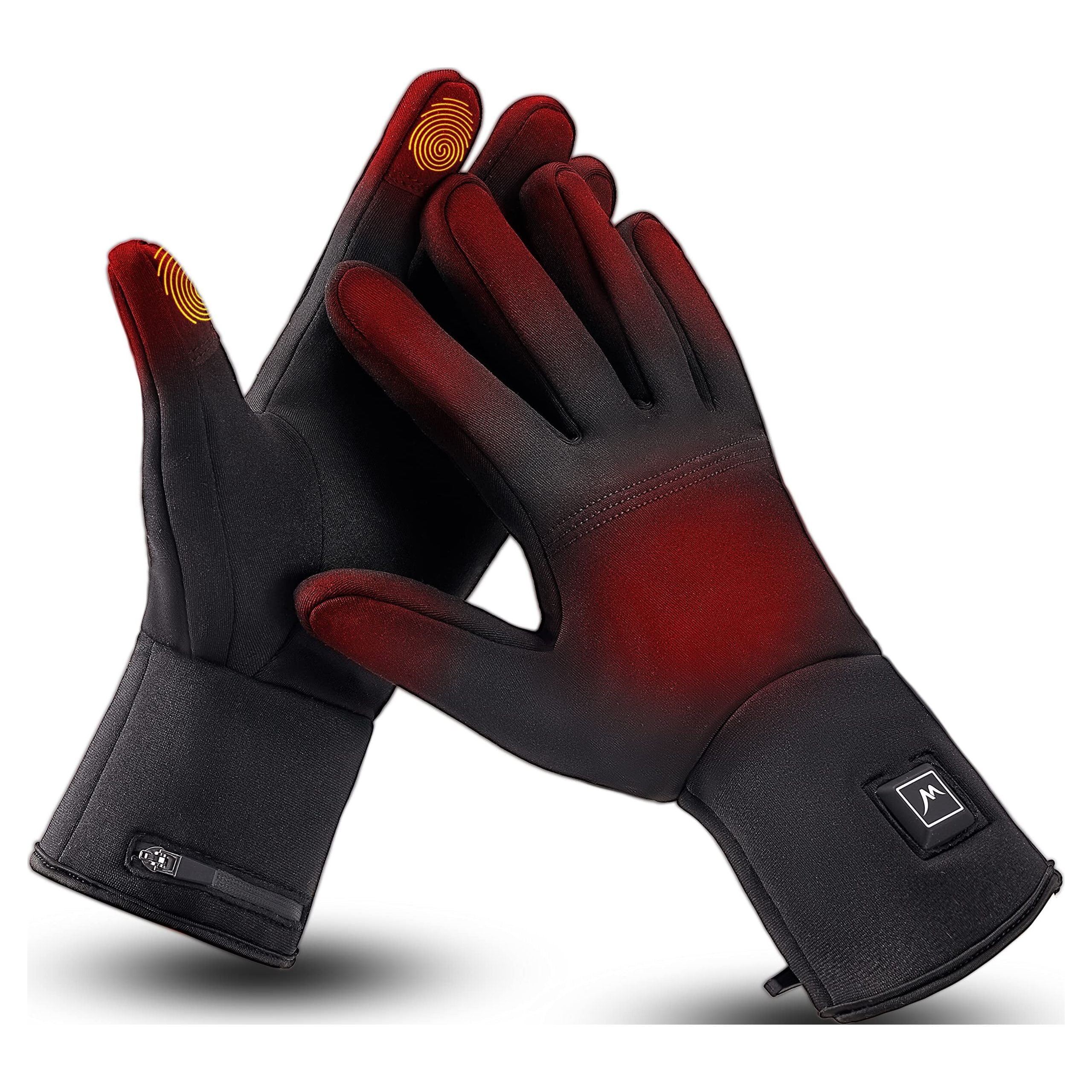 WARMSTOORE Heated Glove Liners for Men Women,  Ski Snowboarding Hiking Cycling Hand Warmers Black XL