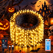 WARMTUYO 99FT 300 LED Christmas Tree Lights, Twinkle Fairy Lights String with 8 Flashing Modes For Indoor Bedroom Outdoor Halloween Xmas Trees Garland Wreath Holiday Decorations, Warm White