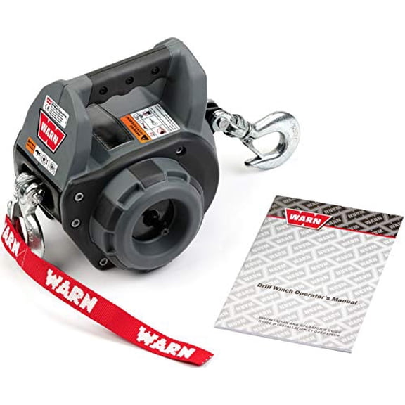 Warn 101570 Drill Winch 750 lbs Capacity 40' Steel Rope Free-spool Clutch
