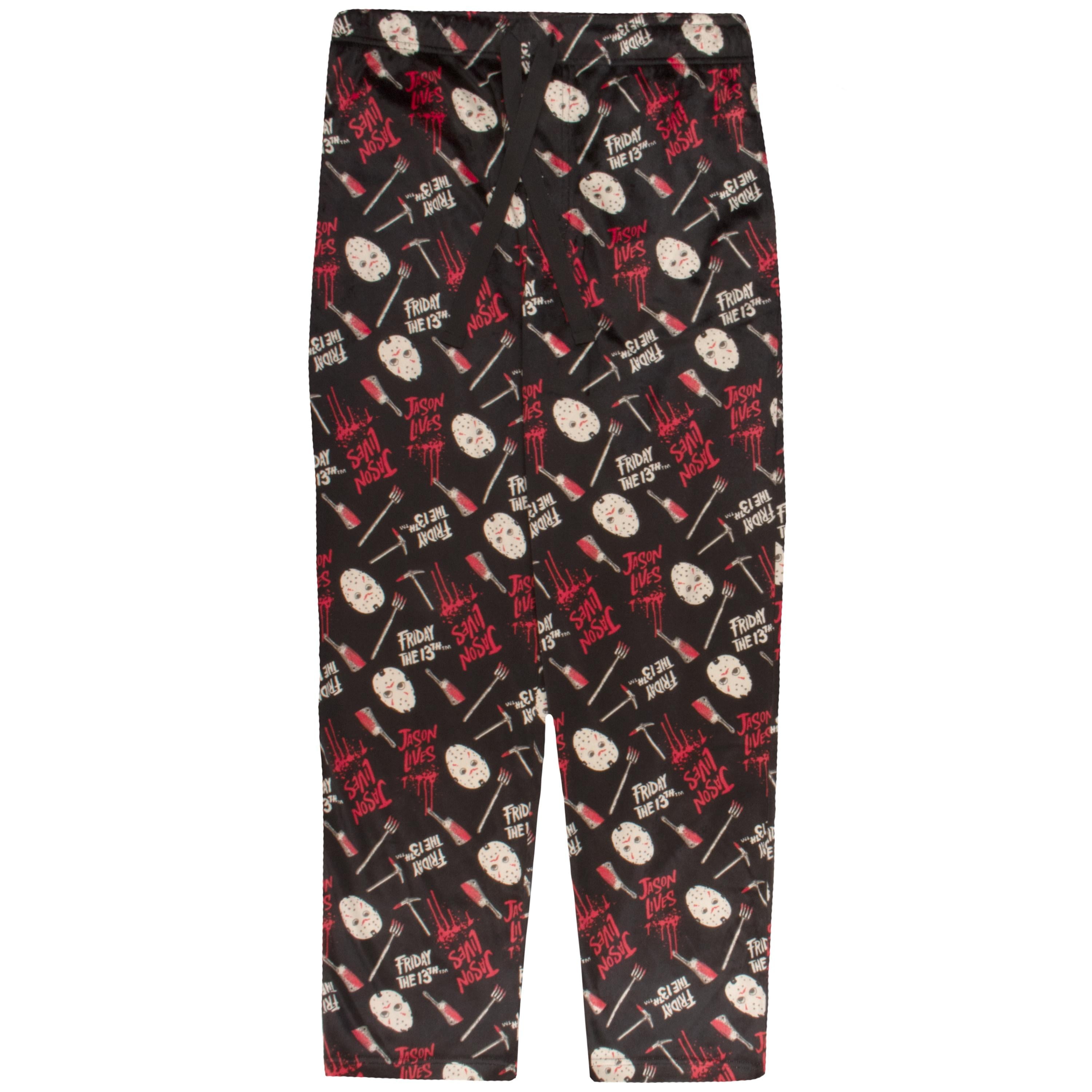 WARNER BROS Friday the 13th Mens Pajama Pants Jason Voorhees Mask Men's ...