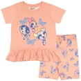 thumbnail image 1 of WARNER BROS The Powerpuff Girls 2 Piece T-Shirt and Biker Shorts Set Blossom, Bubbles and Buttercup Graphic Print Outfits (Size 5), 1 of 9