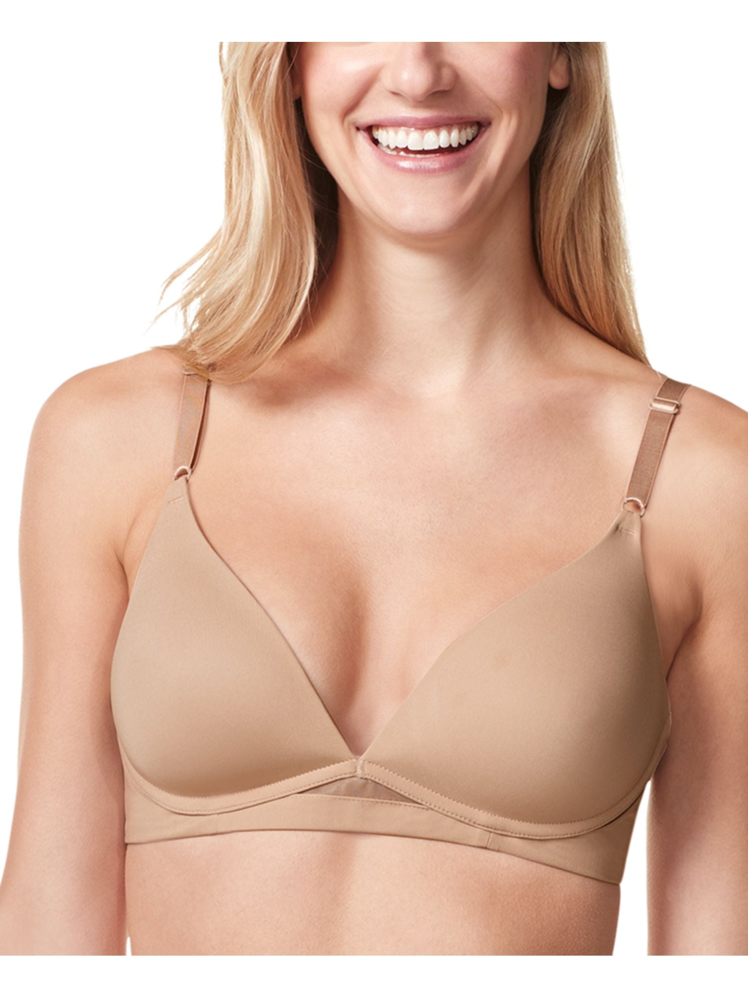 WARNERS Intimates Beige Mesh Center for Flexibility Plunging Contour Cups  Underwire Bra 38DD