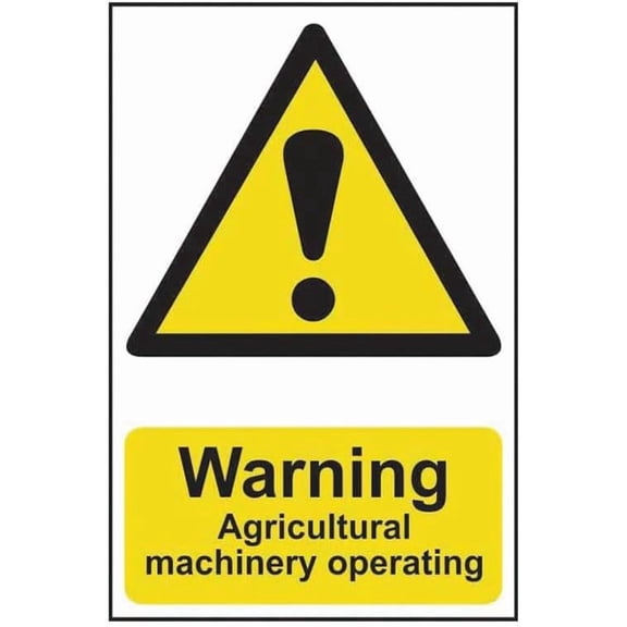 WARNING AGRICULTURAL MACHINERYOPE RATING Site Safety Metal Sign 8x12 Inch Notice Danger Warning Caution for Outdoor & Indoor