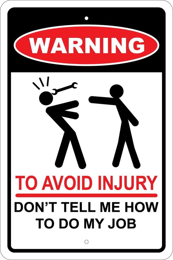Targa In Latta Umoristica 30,5x20,3 Cm - Caution: Don't Be A Dumbass - Per Ufficio E Officina