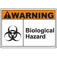 WARNING Biological Hazard Sign Safety Signs Sign 8x12 Inch