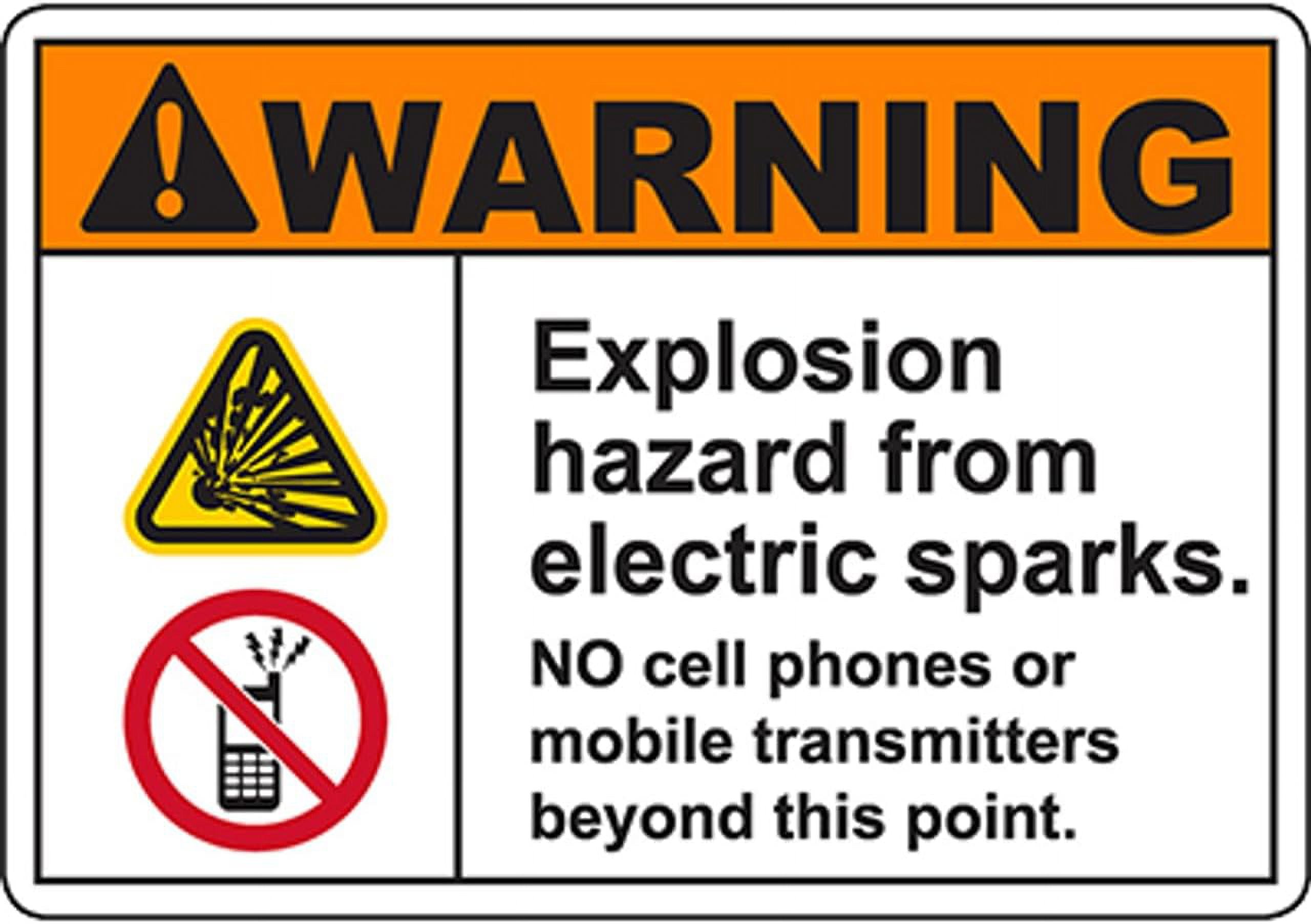 WARNING Explosion Hazard From Electric Sparks Sign Safety Signs