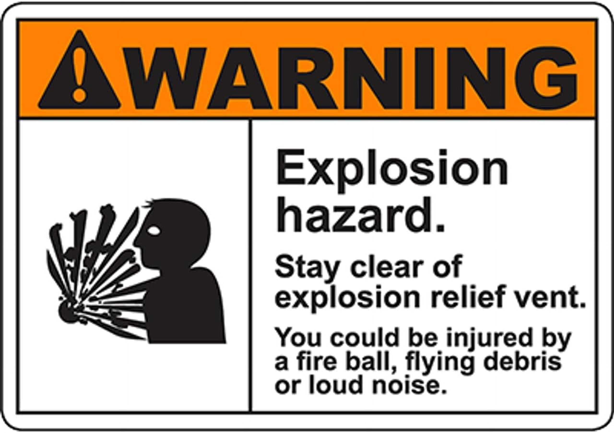 WARNING Explosion Hazard Sign Safety Signs Sign 8x12 Inch Notice