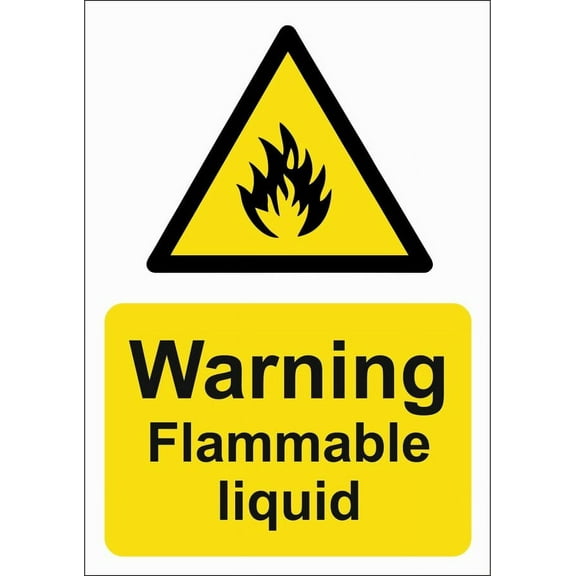 WARNING FLAMMABLE LIQUID Metal Sign OR FOAMEX SIGN SITE/SAFETY SIGNAGE Size: 16 x 12 Inch