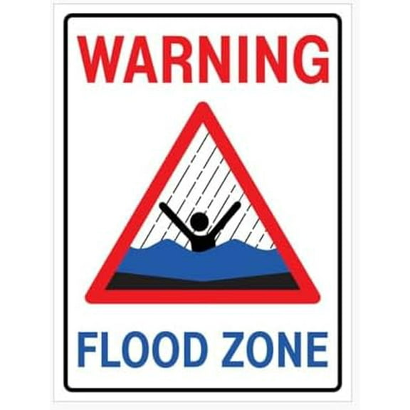 WARNING FLOOD ZONE SIGN Warnings Metal Tin Sign 8 x 12 inch