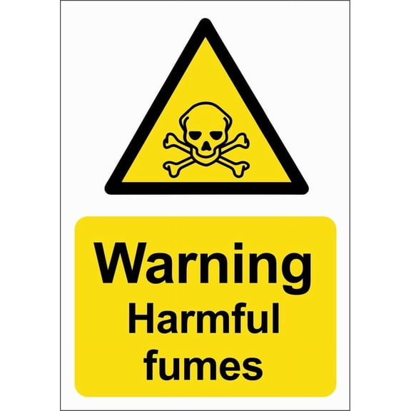 WARNING HARMFUL FUMES Metal Sign/FOAMEX SITE/SAFETY SIGNAGE Size: 16 x 12 Inch