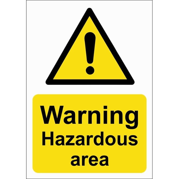 WARNING HAZARDOUS AREA Metal Aluminum Sign/FOAMEX SITE/SAFETY SIGNAGE Size: 8 x 12 Inch