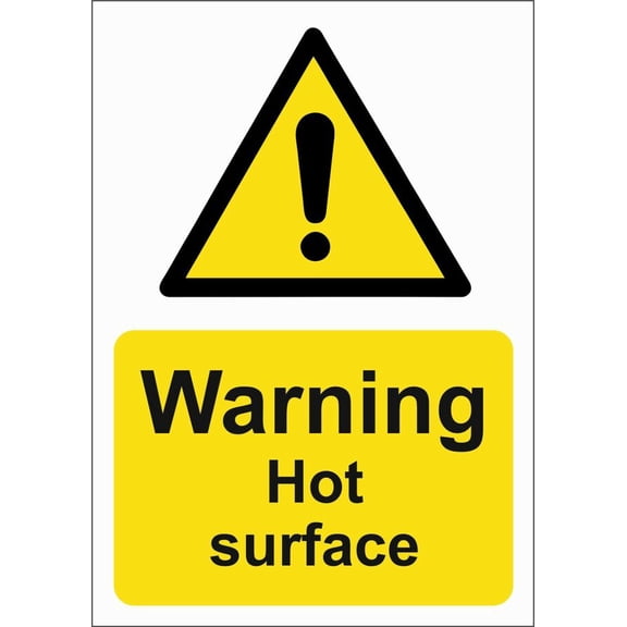WARNING HOT SURFACE Metal Sign/FOAMEX SITE/SAFETY SIGNAGE Size: 16 x 12 Inch