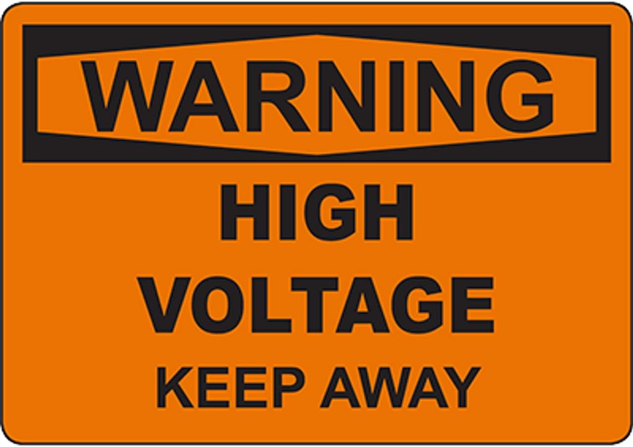 WARNING High Voltage Keep Away Sign Safety Signs Electrical Safety ...