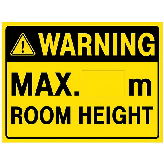 WARNING MAX METER ROOM HEIGHT SIGN (YOUR METER) – 8"x12" Metal Tin Sign for Industrial or Commercial Use, Meter Room, Height Restriction