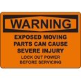 WARNING Moving Parts Can Cause Severe Injury OSHA Sign Safety Signs