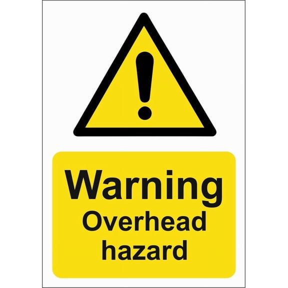 WARNING OVERHEAD HAZARD Metal Sign/FOAMEX SITE SIGNSAFETY SIGN Size: 16 x 12 Inch