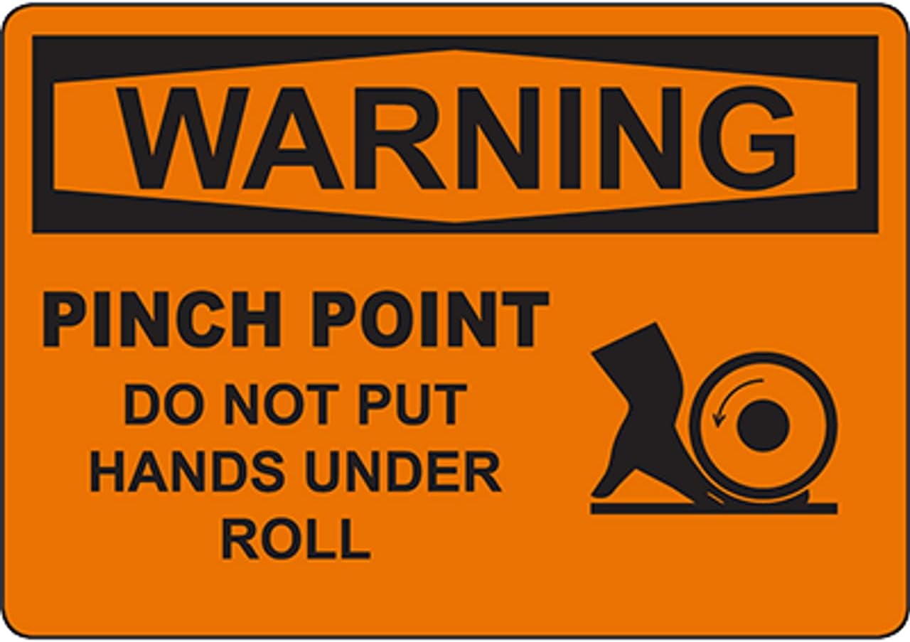 WARNING Pinch Point Do Not Put Hands Under Sign Safety Signs Machine