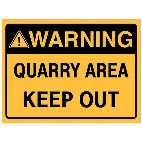 WARNING QUARRY AREA KEEP OUT Sign - 8"x12" Metal Tin Sign, Industrial Commercial Use