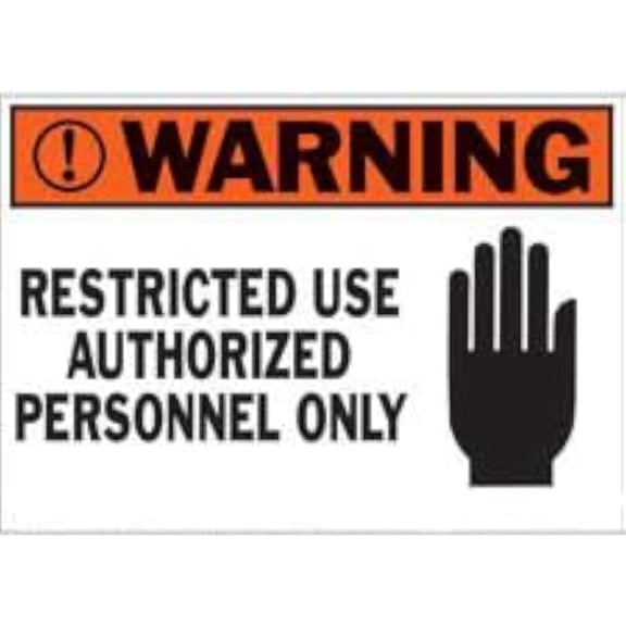 WARNING - Restricted Sign - Security and Admittance Sign - Restricted Access Sign, No.6385 Safety Sign, 12 X 16 Inch Metal Tin Sign
