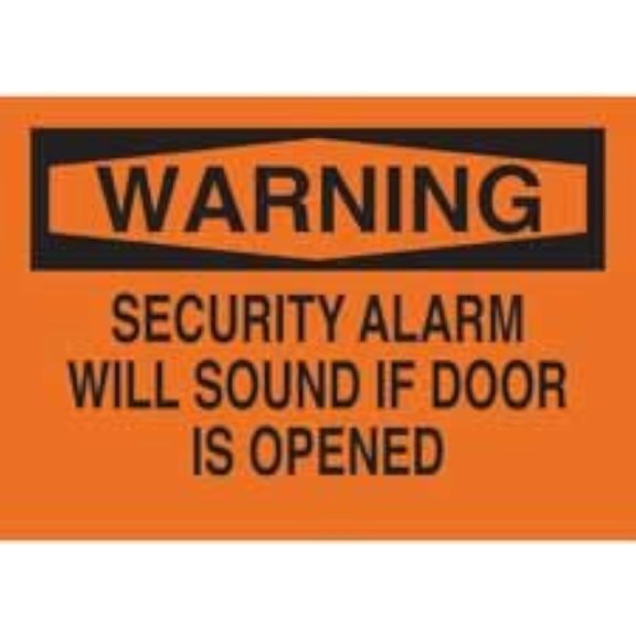 WARNING - Security Alarm Will Sound If Door Is Opened Sign - Security and Admittance Sign - Door Sign, No.6700 Safety Sign, 12 X 16 Inch Metal Tin Sign