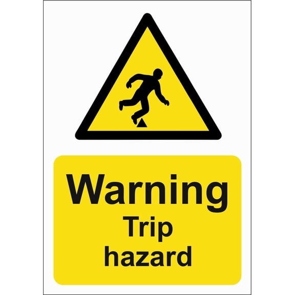 WARNING TRIP HAZARD Metal Sign/FOAMEX SITE SIGNAGE SAFETY SIGNAGE Size: 8 x 12 Inch