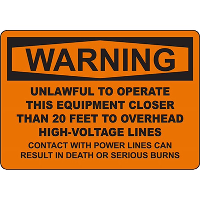 WARNING Unlawful To Operate Closer Than 20 Feet Sign Safety Signs