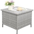 thumbnail image 1 of WAROOM Outdoor PE Wicker Side Table with Storage Patio End Table Resin Rattan Storage Table for Garden Backyard Porch Poolside, Grey, 1 of 8