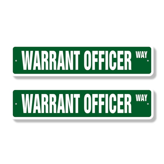 WARRANT OFFICER Classic Street Sign (2 Pack) Army Navy WO CWO retirement Road Sign | 6" X 24" Aluminum Metal Address Sign
