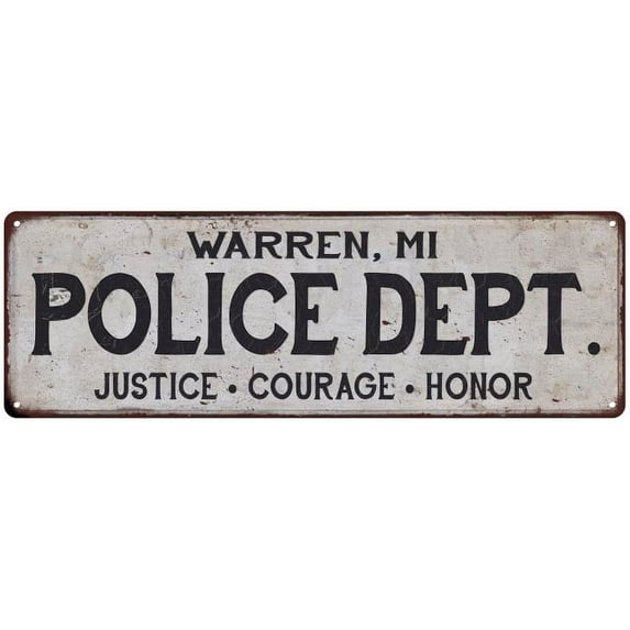 WARREN, MI POLICE DEPT. Home Decor Metal Sign Gift 6x18 206180012183