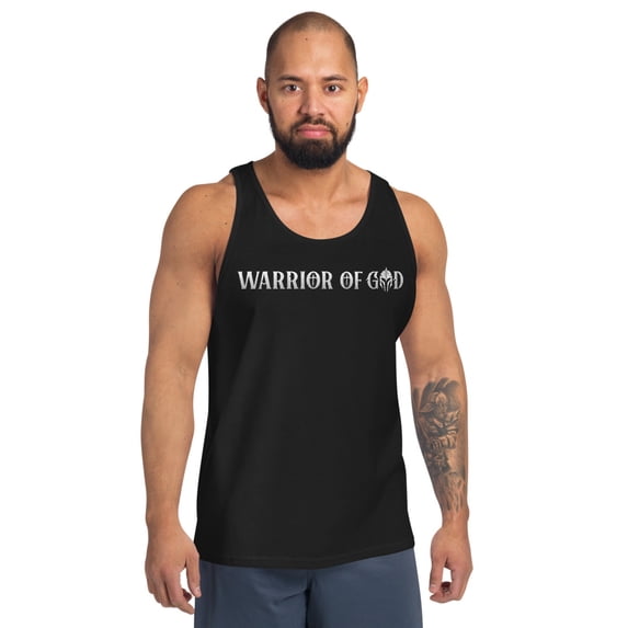 WARRIOR OF GOD Men's Tank Top (Black, 2XL)