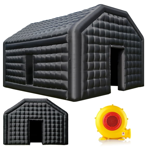 WARSUN Large Black Inflatable Night Club 20x16.5x12Ft Inflatable Party Tent with Logo Area